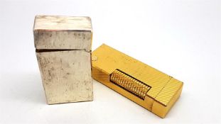 X2 LIGHTERS INCLUDING DUNHILL, one gold plated Dunhill lighter (untested), one Vinci lighter (