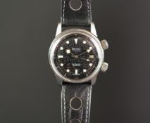 GENTS PRECIMAX SUPER COMPRESSOR DIVER WRISTWATCH, circular black patina dial with luminous hour