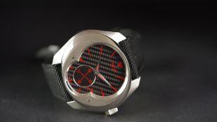 GENTS FRANK VILA NEO ALTA REF. 88/8 WRISTWATCH, abstract carbon fibre dial with red hour markers and