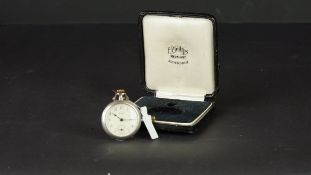 VERY RARE ROLEX DIAMOND AND ENAMEL FOB WATCH CIRCA 1916, circular aged silver dial with Arabic