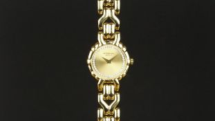 LADIES' RAYMOND WEIL WRISTWATCH, circular gold dial with gold hands, 23mm gold plated case with