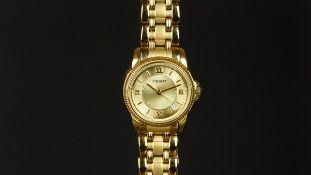 LADIES' TISSOT WRISTWATCH, circular gold coloured dial with Roman and baton hour markers, on a