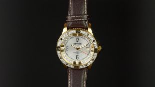 INGERSOLL GEMS PILOT WATCH, circular silvered dial with Arabic numerals at 12, 6 and 9 o'clock,