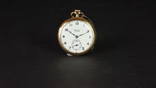 INGERSOLL RELIANCE POCKET WATCH, circular white dial with Arabic numerals and subsidiary seconds