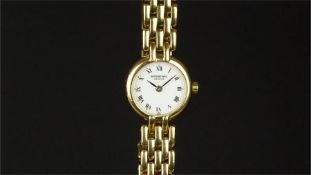 LADIES' RAYMOND WEIL WRISTWATCH, circular white dial with Roman numerals, 20mm gold plated case with