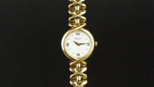 LADIES' RAYMOND WEIL WRISTWATCH, circular two tone dial with Roman numerals, 24mm gold plated