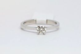 Single stone diamond ring, round brilliant cut diamond weight an estimated 0.36ct, claw set in