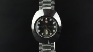 GENTLEMEN'S STAINLESS STEEL RADO DIASTAR AUTOMATIC WRISTWATCH, oblong 35mm stainless steel case,