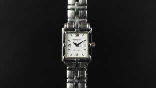 LADIES' STAINLESS STEEL RAYMOND WEIL GENEVE PARSIFAL QUARTZ WRISTWATCH, ref 9631, rectangular 18mm