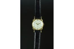 LADIES' LE COULTRE WRISTWATCH, circular gold dial with subsidiary second dial, with gold Arabic