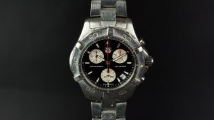 GENTLEMEN'S TAG HEUER AQUARACER CHRONOGRAPH WRISTWATCH REF. CAF1110, circular black triple