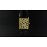 VINTAGE VACHERON & CONSTANTIN CARTIER TANK GOLD WRISTWATCH, rectangular gold dial with Roman