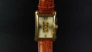 GENTLEMEN'S GOLD PLATED CREDIT SUISSE FINE GOLD INGOT QUARTZ WRISTWATCH, ref G-30705GS,