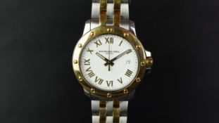 GENTLEMEN'S RAYMOND WEIL WRISTWATCH, circular white dial with gold Roman numerals and a date