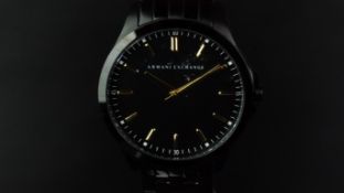 GENTLEMEN'S BLACK STAINLESS STEEL ARMANI EXCHANGE QUARTZ WRISTWATCH, ref AX2144, circular 47mm black