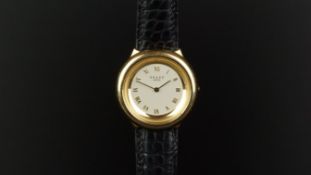 GRAFF WRISTWATCH, circular silvered dial with Roman numerals, with a heavy gold bezel, diameter