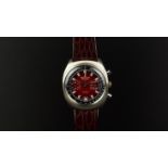 GENTLEMEN'S BREITLING DATORA CHRONOGRAPH WRISTWATCH, circular sunburst two tone red twin register