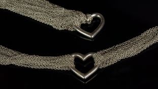 Tiffany & Co. set of two sterling silver multi-strand trace link bracelet and choker with open