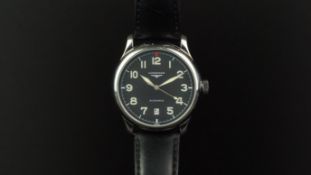GENTLEMEN'S LONGINES SPECIAL SERIES AUTOMATIC WRISTWATCH W/ BOX, circular black dial with luminous