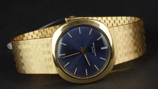 GENTLEMEN'S PATEK PHILIPPE 18ct GOLD WRISTWATCH W/ PAPERS REF. 3573/1, circular two tone blue dial