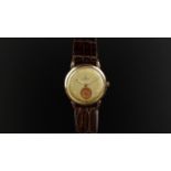 GENTLEMEN'S OMEGA 18ct ROSE GOLD AUTOMATIC BUMPER CHRONOMETER WRISTWATCH, circular gold dial with
