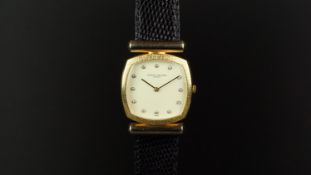 GENTLEMEN'S VACHERON CONSTANTIN 18ct GOLD DIAMOND SET WRISTWATCH REF. 7588, rounded square pale