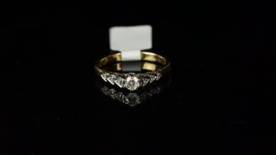 Single stone diamond ring, mounted in hallmarked 9ct yellow gold, central brilliant cut diamond, six