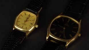 GROUP OF OMEGA QUARTZ WRISTWATCHES, two Omega quartz wristwatch both gold plated, one being gents