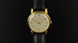 GENTLEMEN'S IWC SCHAFFHAUSEN 18ct GOLD WRISTWATCH, circular silver dial with gold hour markers and