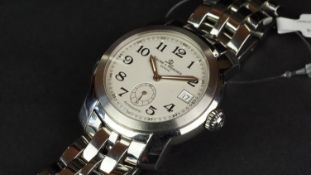 GENTLEMEN'S BAUME & MERCIER AUTOMATIC GENEVE WRISTWATCH, circular white dial with fancy Arabic