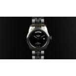 GENTLEMEN'S TUDOR GLAMOUR JUMBO DAY DATE WRISTWATCH W/ BOX & PAPERS, circular black dial with silver