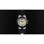 LADIES' BVLGARI ALUMINIUM QUARTZ WRISTWATCH REF. AL32TA, circular silver dial with black baton