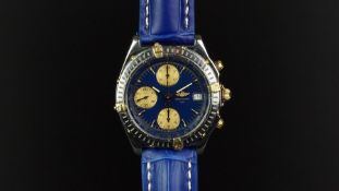 GENTLEMEN'S BREITLING CHRONOMAT REF. B13050.1 WRISTWATCH, circular gloss navy triple register dial