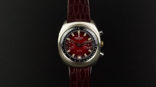 GENTLEMEN'S BREITLING DATORA CHRONOGRAPH WRISTWATCH, circular sunburst two tone red twin register