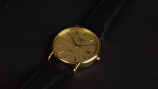 LONGINES PRESENCE QUARTZ DRESS WATCH, circular champagne dial, baton hour markers, date aperture,