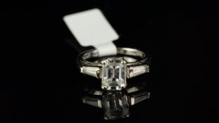 Paste set ring, mounted in 18ct white gold, ring size N