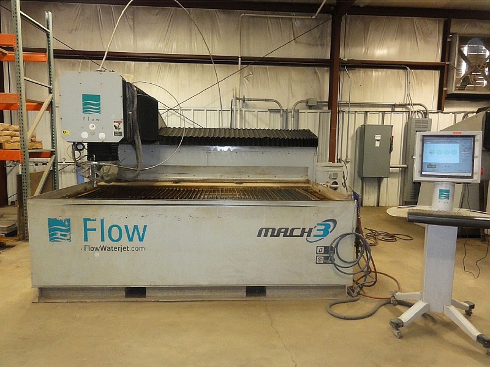 Flow IFB 4800 Waterjet, Mdl 040420-1, X=8', Y=4', Z=8", HyperJet 100 Pump, 100 HP, 87,000 PSI,