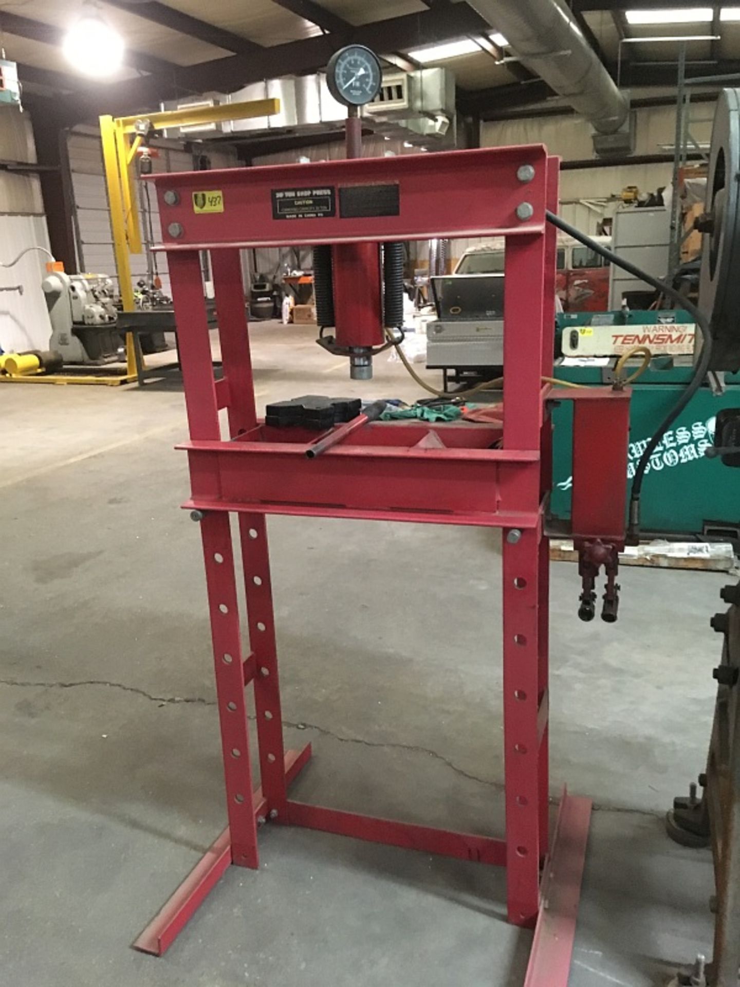 Hydraulic Shop press, 30-ton cap.