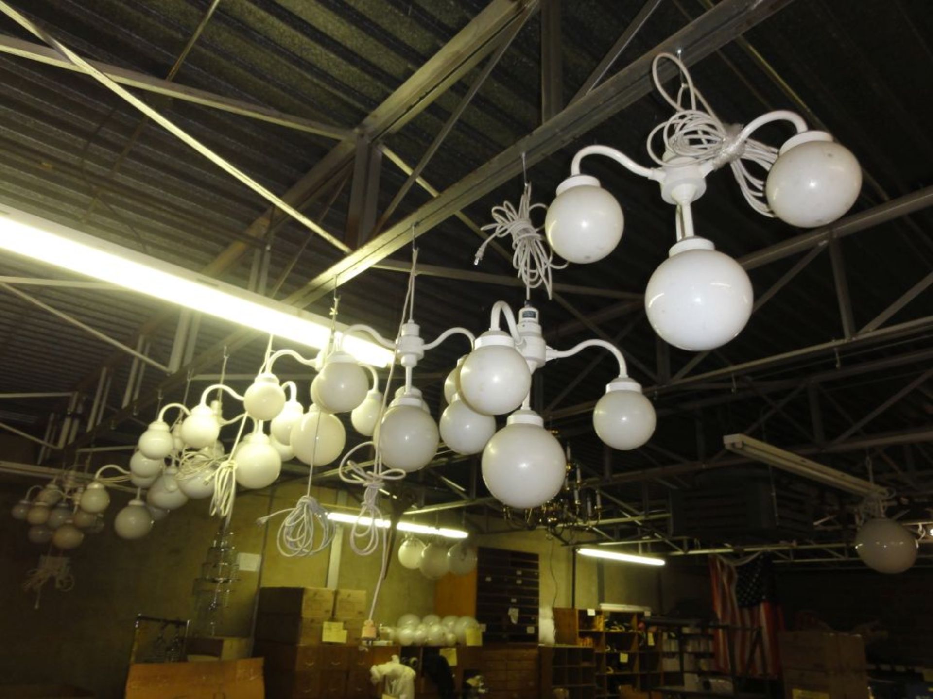 Hanging Cafe Lights w/ (4) 10" Globes - Image 2 of 2