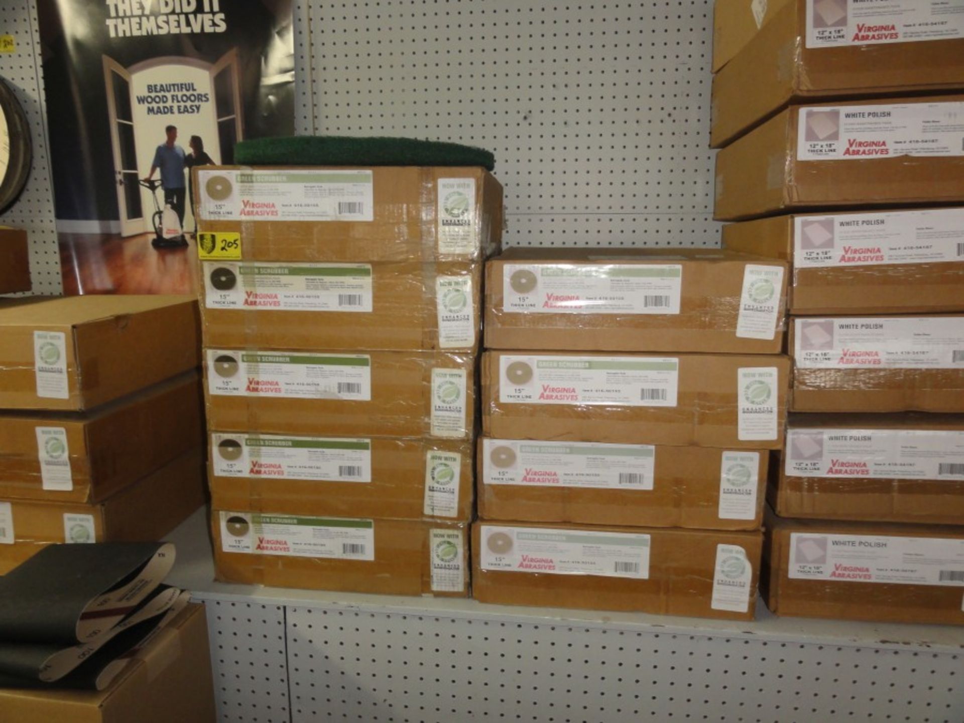 Boxes of Green Polishing Pads, 15", 5 per box