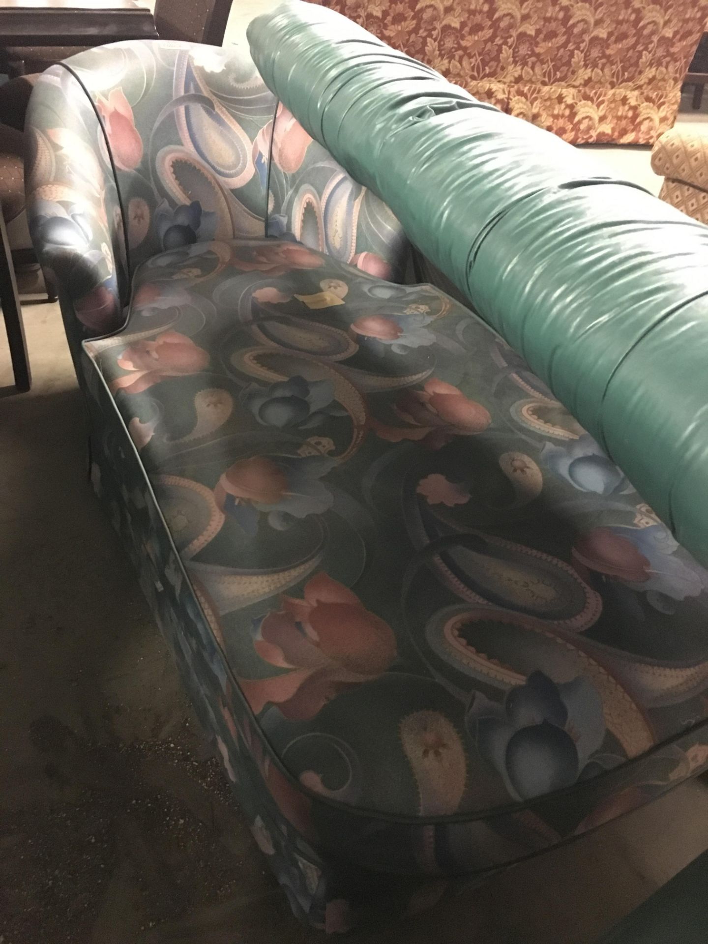 Green Floral Lounge Chair