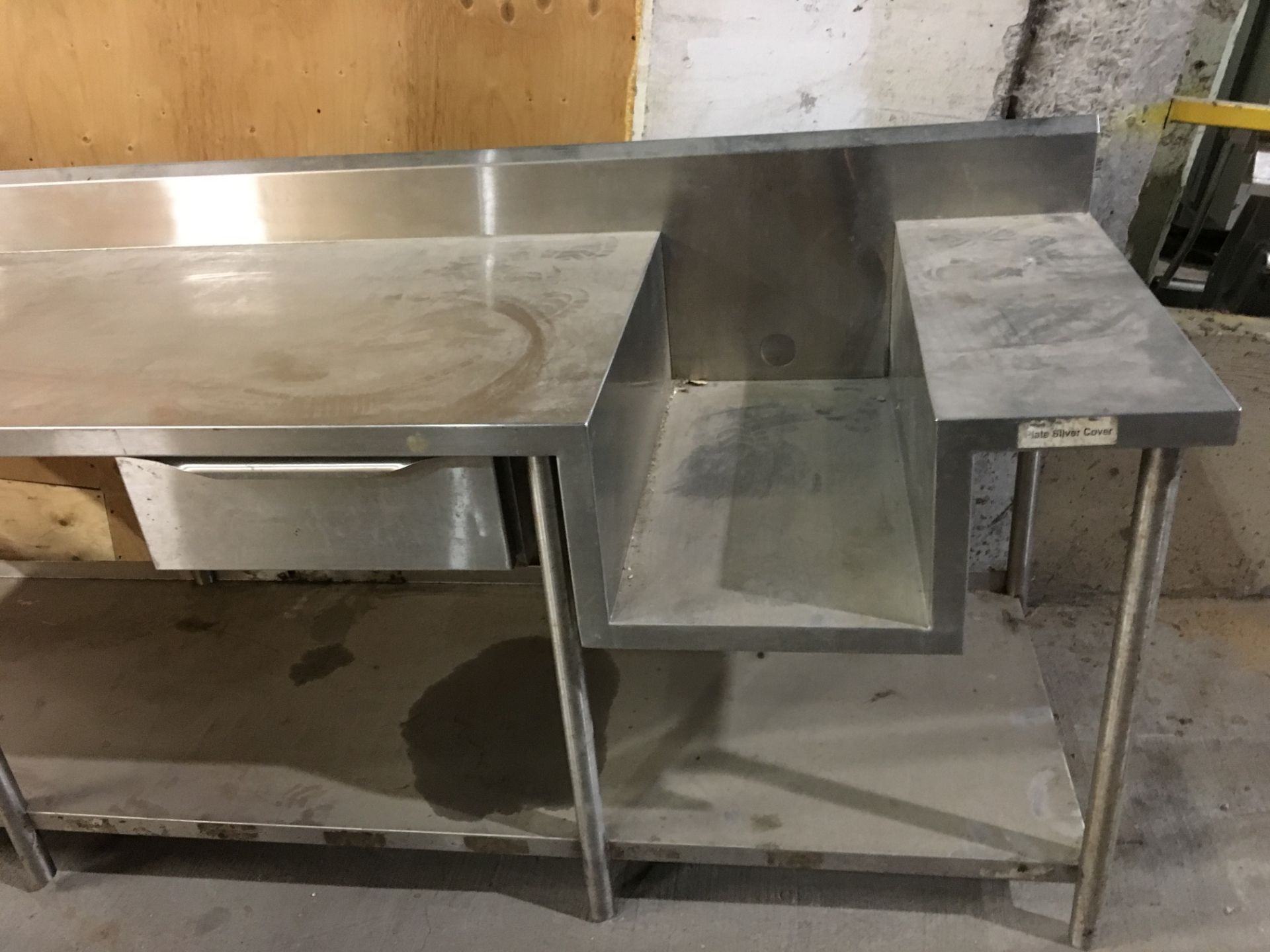 Custom ALL S/S Table w/ Drawer ~9' x 30" - Image 3 of 3