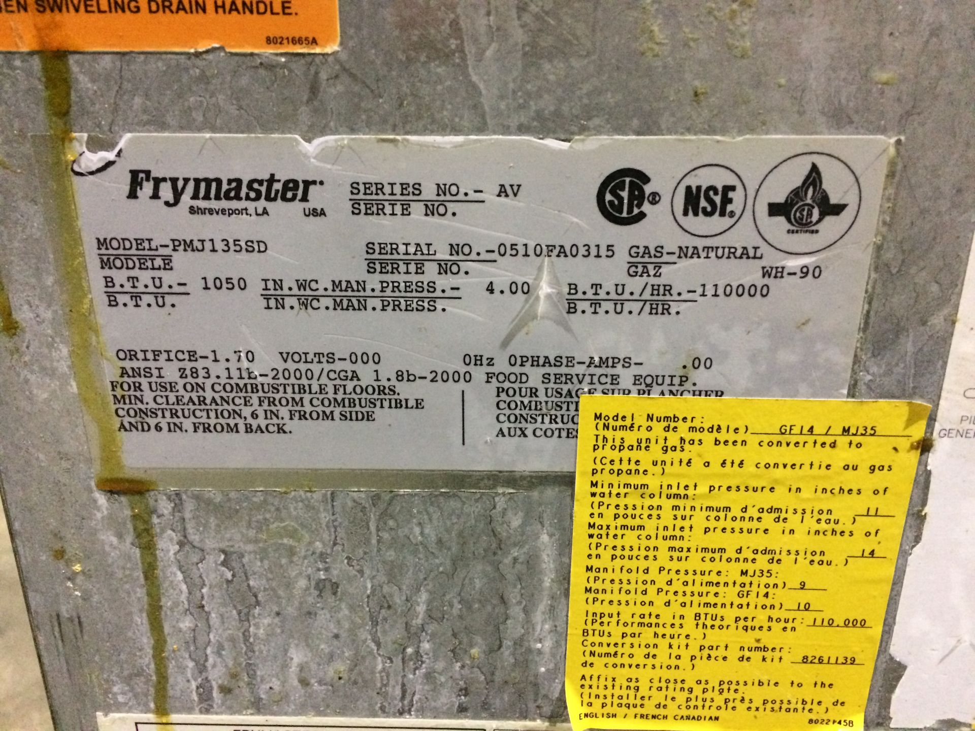American Range Deep Fryer, 35 lbs capacity, Propane - Image 2 of 2