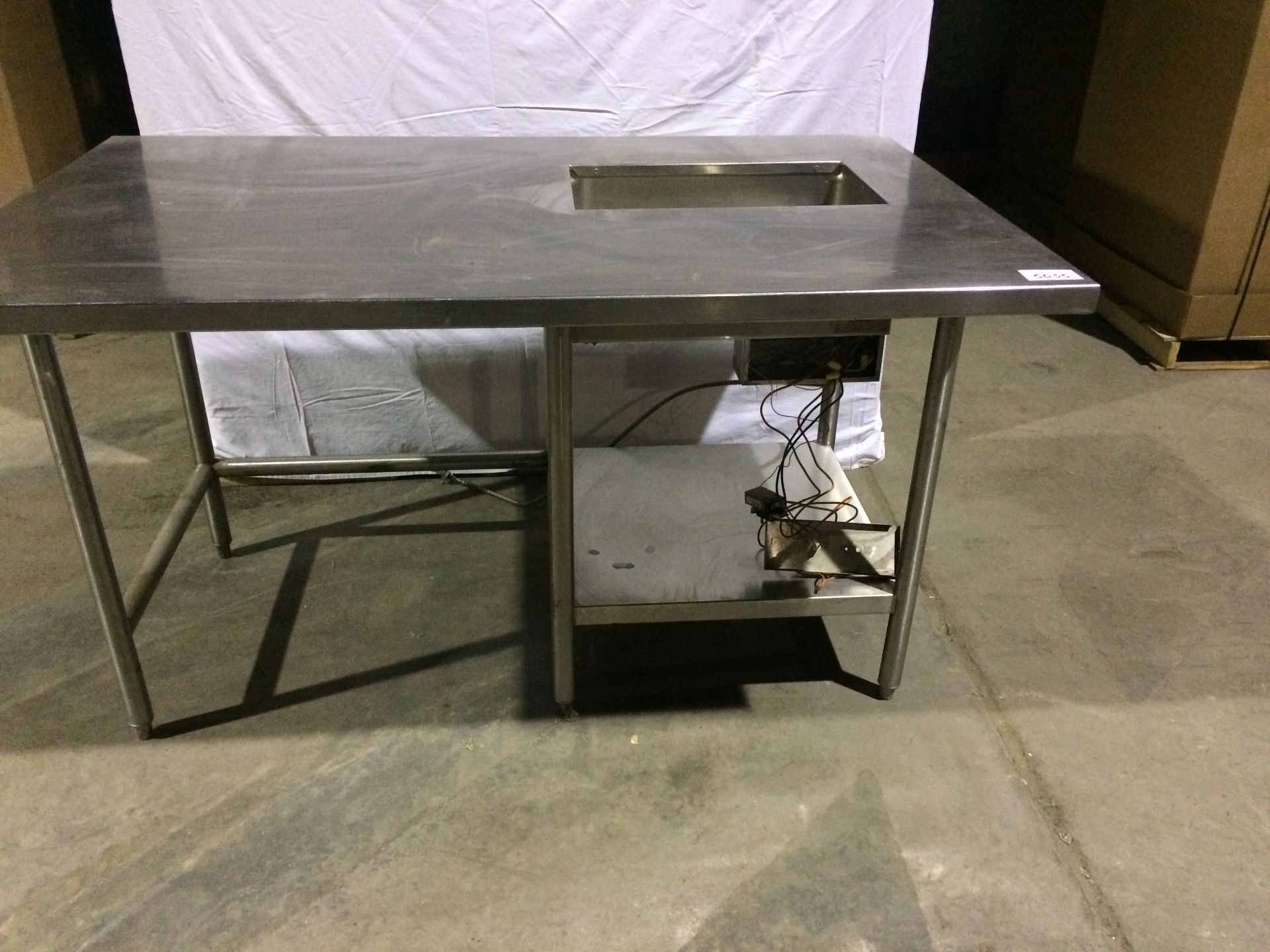 Custom S/S Table c/w cut out and drain