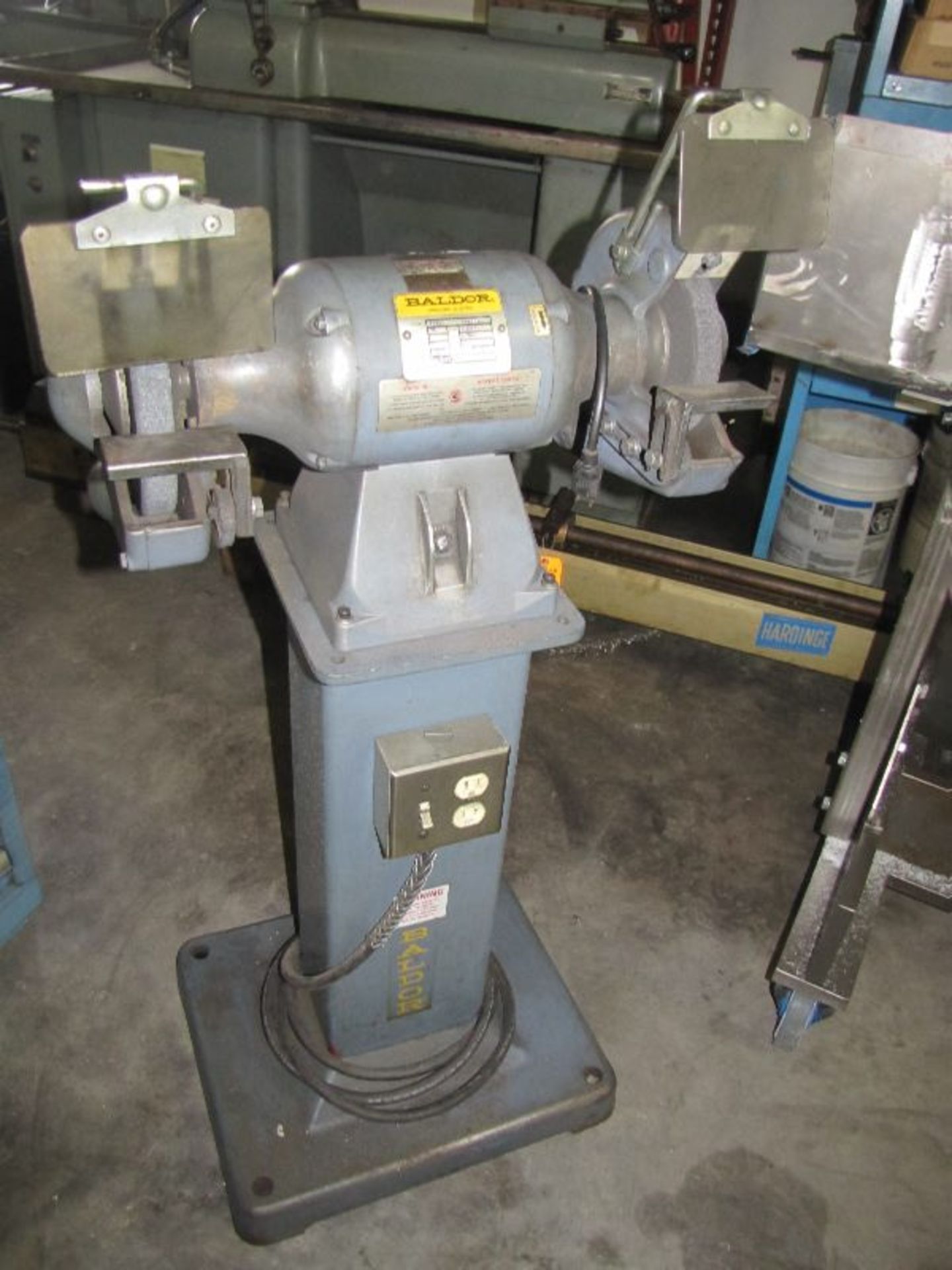 Baldor Double End Grinder, Cat No. 81072 Wheel Size, ¾ HP, 115/230 1 PH, Dimensions: 24” L-R X 20”