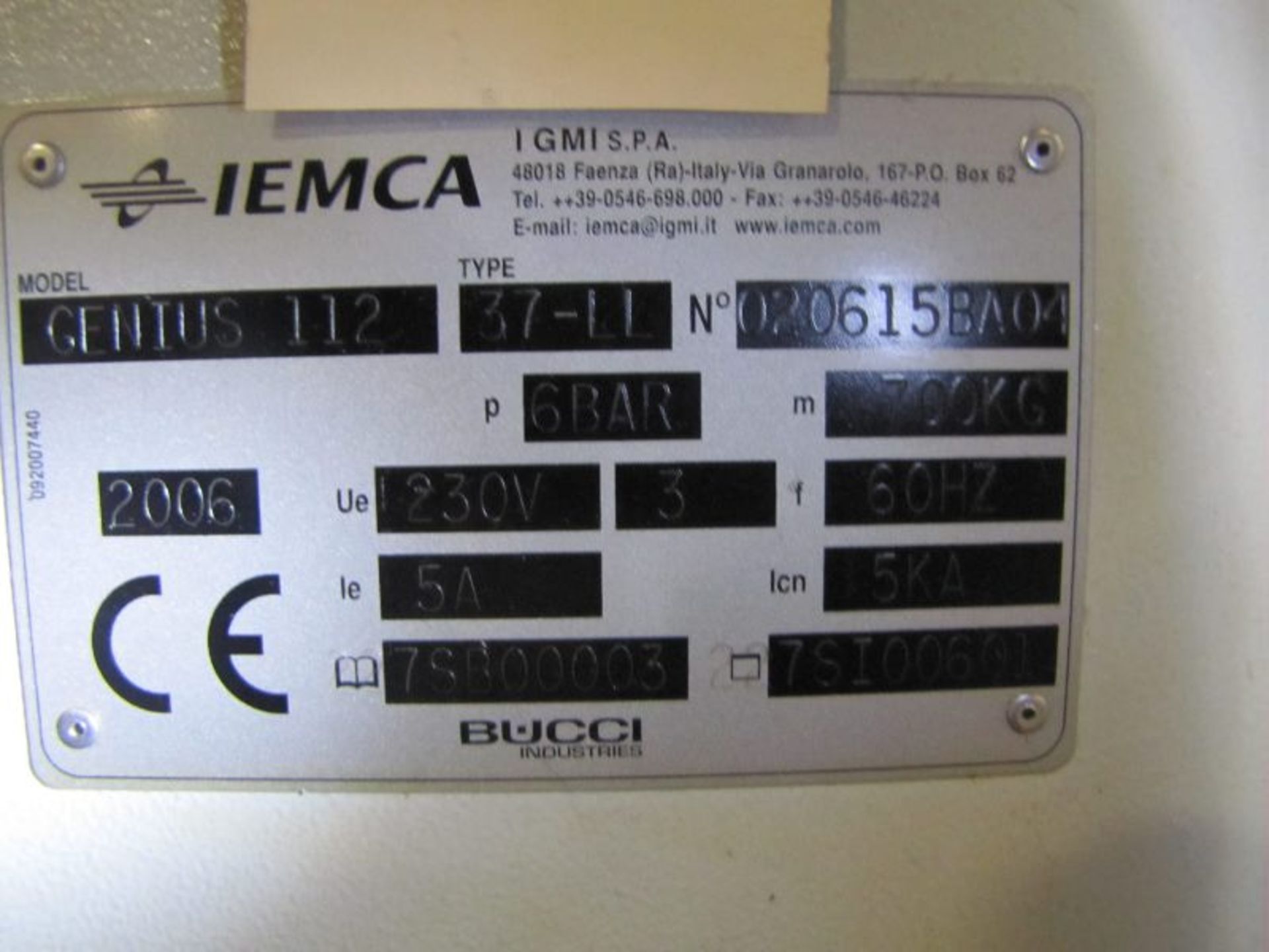 Imeca Genius Model 112 Magazine Type Bar Feed, S/N: 020615BA04, Mfg. 2006, Bar Capacity: .040” -. - Image 3 of 6