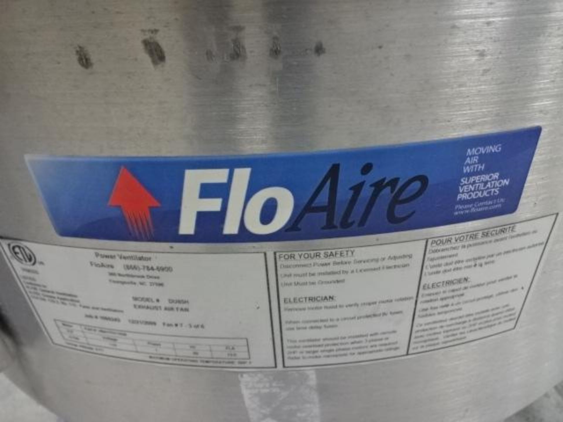 EXHAUST AIR FAN FLOWAIR 110 VOLT - Image 3 of 4