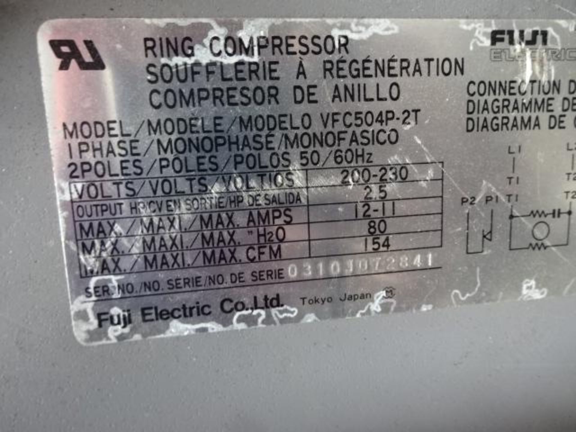 Souflerie a regeneration 230 volt 1 phase - Ring compressor 230 volt 1 phase - Bild 2 aus 2