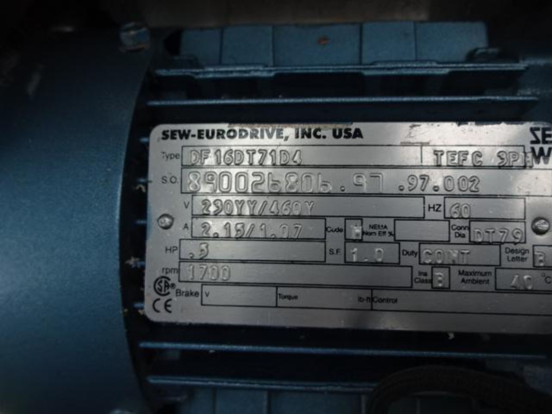 Moteur reducer sew eurodrive variable 230 volt 3 phases - Motor reducer sew eurodrive variable 230 - Image 2 of 3