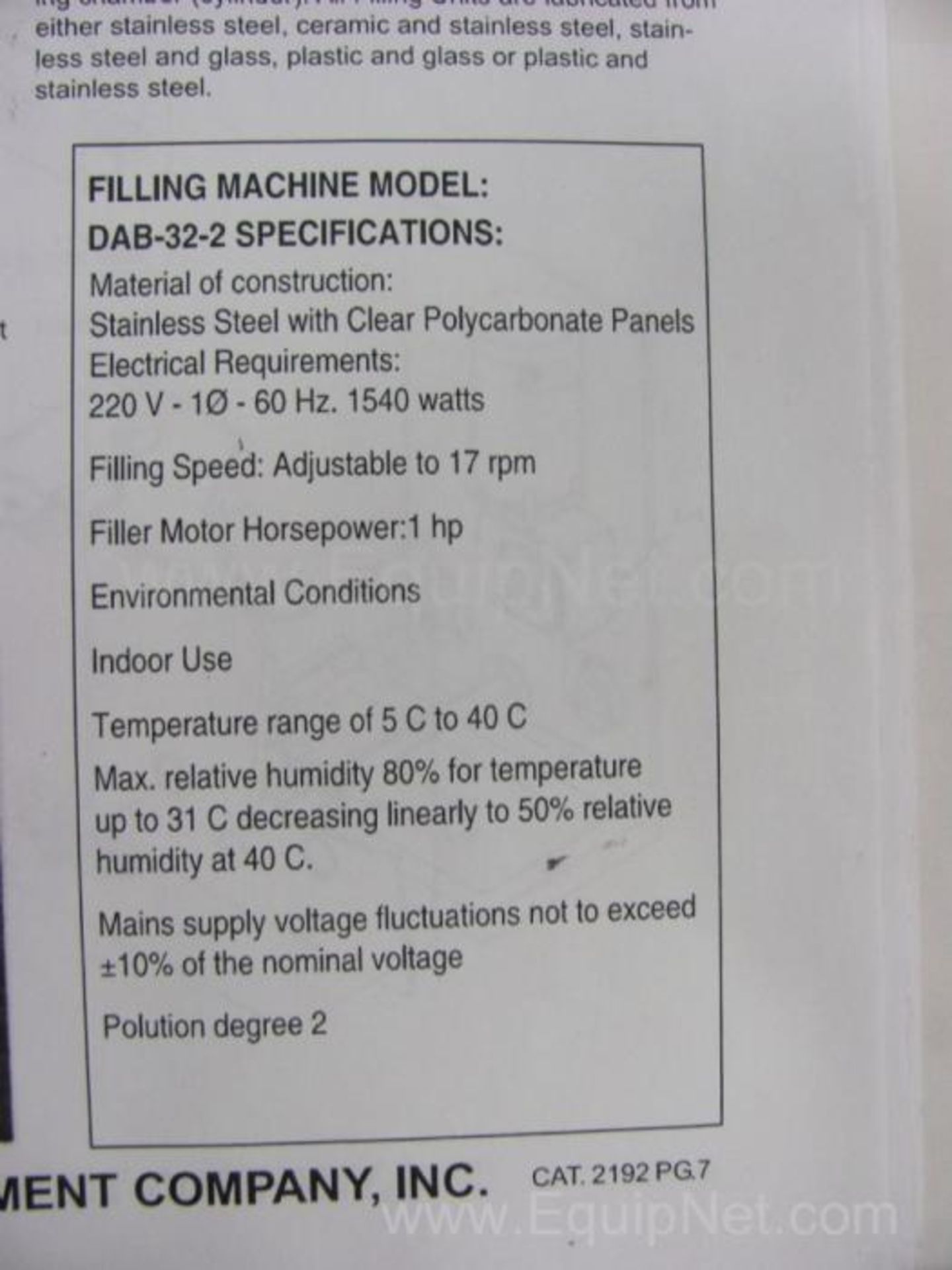 Remplisseuse filamatic dab 32-2 piston filler - Filler filamatic dab 32-2 piston filler - Image 3 of 5